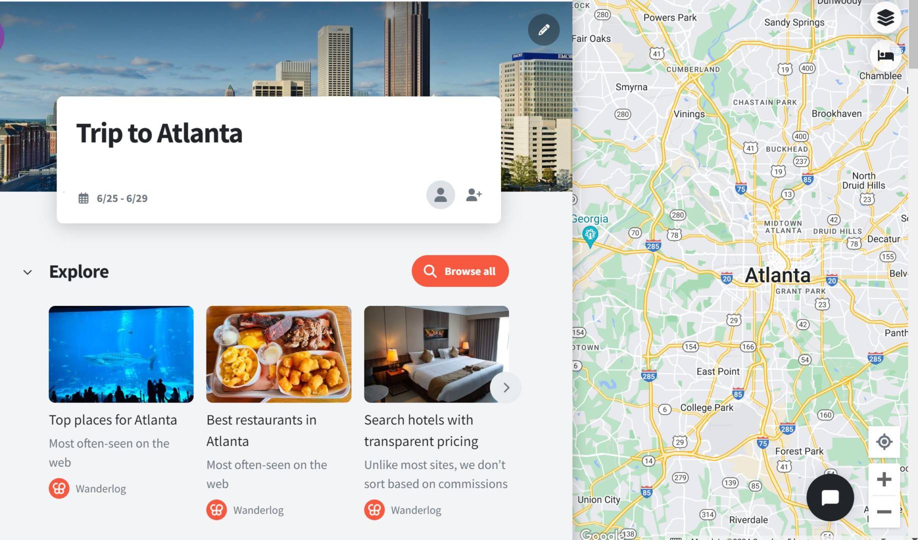 Best apps to plan road trips: Wanderlog