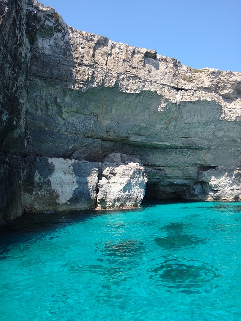Natural Bare Rock and Mediterranean Sea View Santorini Island